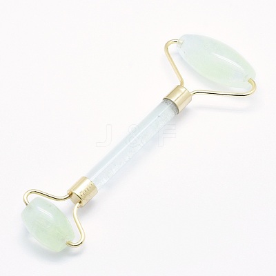 Green Watermelon Stone Glass Brass Face Massager MRMJ-G009-20G-1