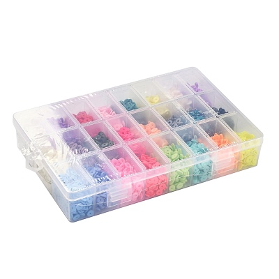 240G 24 Colors Handmade Polymer Clay Beads CLAY-JP0001-08-6mm-1