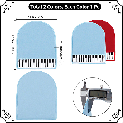 2Pcs 2 Styles Velvet & Microfiber Piano Wiping Gloves AJEW-CN0006-28-1