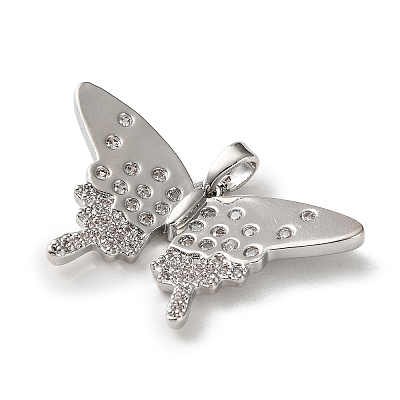 Brass Micro Pave Cubic Zirconia Pendants KK-P320-03B-P-1