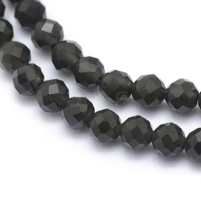 Natural Obsidian Beads Strand X-G-E411-33-3mm-1