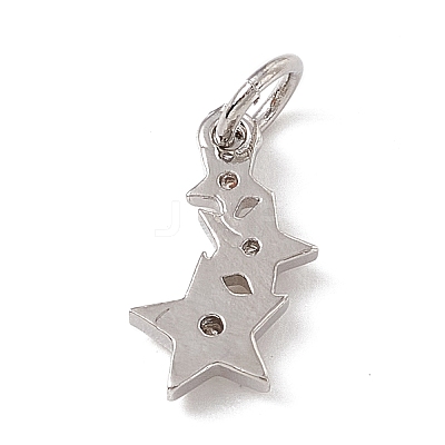 Brass Micro Pave Cubic Zirconia Charms ZIRC-F132-18P-1