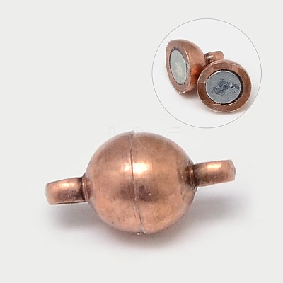 Round Brass Magnetic Clasps with Loops X-MC019-M-1