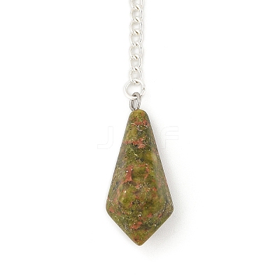 Natural Unakite Cone Pointed Dowsing Pendulums G-A249-02S-04-1