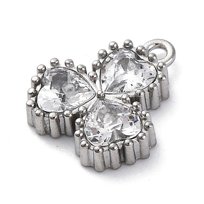 Ion Plating(IP) 304 Stainless Steel Cubic Zirconia Pendants STAS-R141-05P-03-1