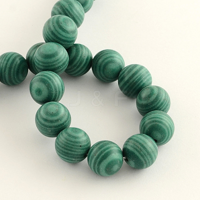 Round Synthetic Malachite Bead Strands G-Q938-02C-1