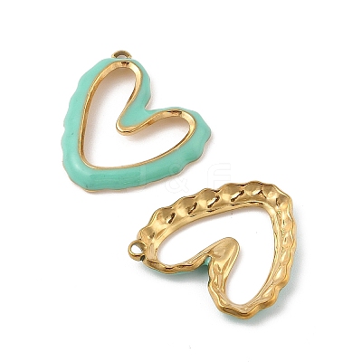 304 Stainless Steel Enamel Pendants STAS-P380-08G-02-1