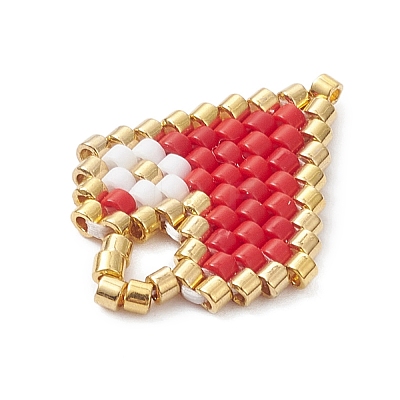 Beaded Heart Charms PALLOY-MZ01147-01-1