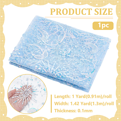PE Plastic Star Moon Sequins Fabric DIY-WH0816-598C-1