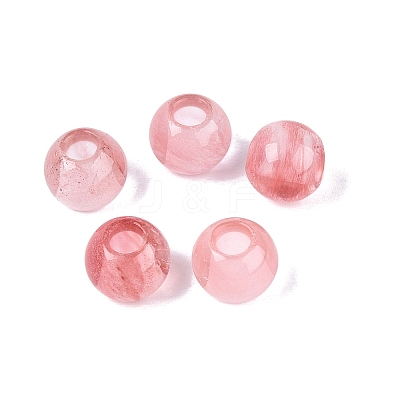Cherry Quartz Glass European Beads G-Q607-02D-1