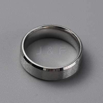 Matte Style 304 Stainless Steel Wide Band Finger Rings for Women Men RJEW-WH0009-14B-P-1