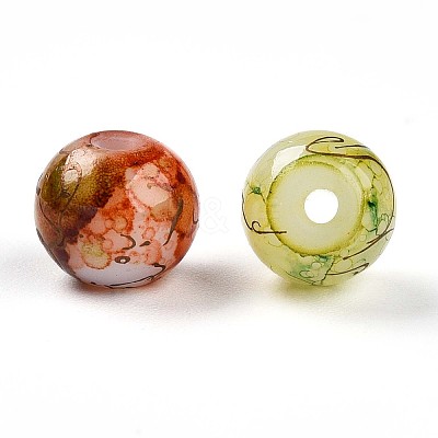 Baking Paint Glass Beads X1-DGLA-S115-8mm-MS-1