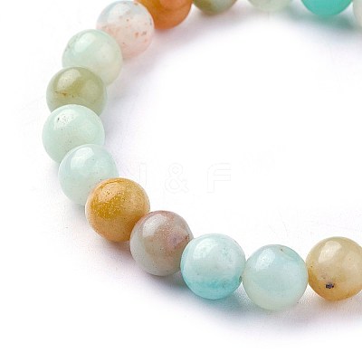 Natural Flower Amazonite Beads Stretch Bracelets BJEW-F380-01-B09-1