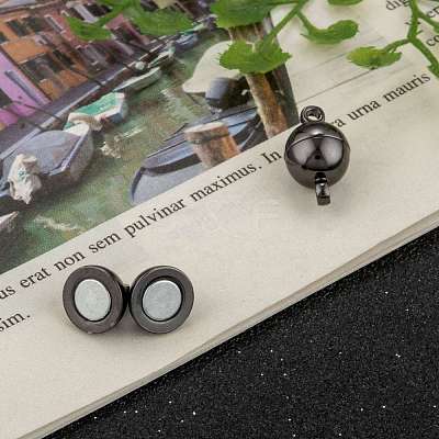 Rack Plating Brass Magnetic Clasps with Loops KK-F801-02B-B-1