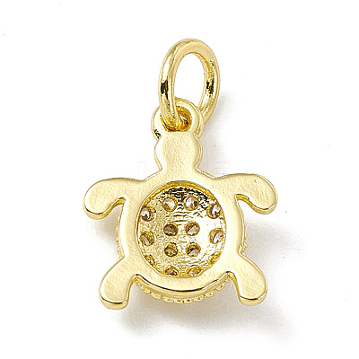 Brass Micro Pave Cubic Zirconia Charms ZIRC-F132-27G-1