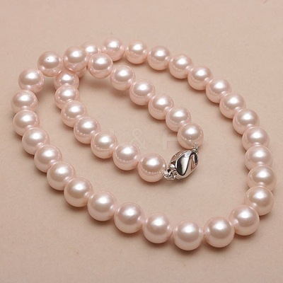 Dyed Shell Pearl Round Beaded Necklaces for Women WG18377-29-1