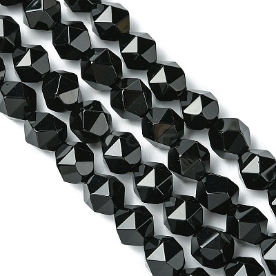 Natural Black Onyx Beads Strands G-K066-13-10mm-1