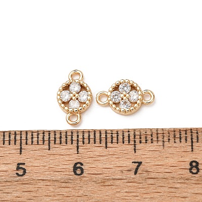 Brass Pave Cubic Zirconia Connector Charms ZIRC-L105-02G-07-1