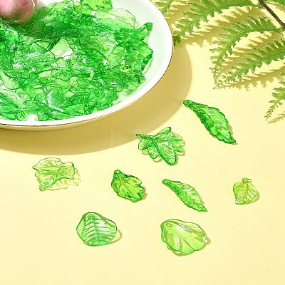 120Pcs 8 Styles Transparent Acrylic Pendants OACR-FS0001-71-1
