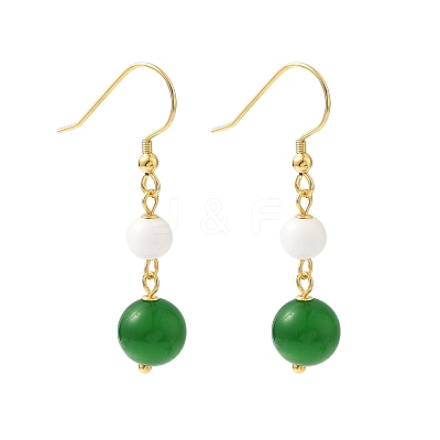 Electroplated 304 Stainless Steel Cat Eye Dangle Earrings EJEW-Z129-14G-03-1