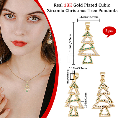 5Pcs Brass Micro Pave Cubic Zirconia Pendants ZIRC-BBC0002-88A-1