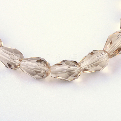Transparent Glass Bead Strands GLAA-R024-6x8mm-05-1