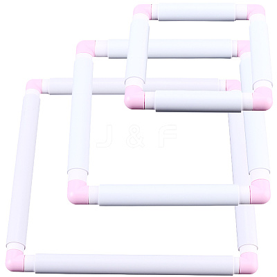 3 Stes 3 Styles Plastic Cross Stitch Embroidery Hoops DIY-CP0012-44B-1