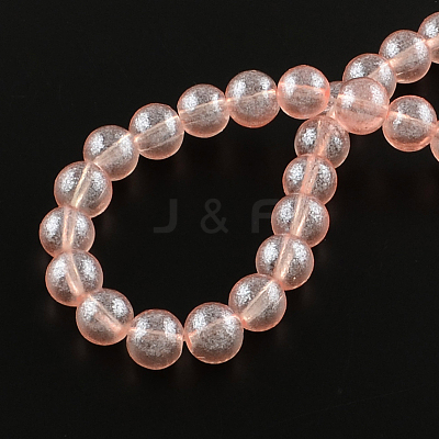 Transparent Spray Painted Glass Bead Strands DGLA-R050-6mm-03-1