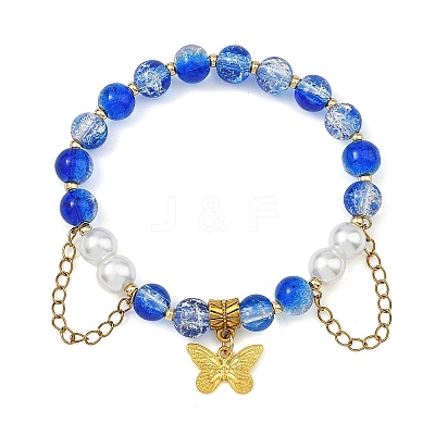 Alloy Butterfly Charm Bracelets BJEW-JB14139-02-1