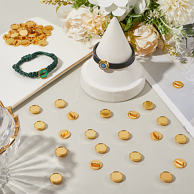 48Pcs Alloy Slide Charms Cabochon Settings FIND-SC0016-55B-G-1