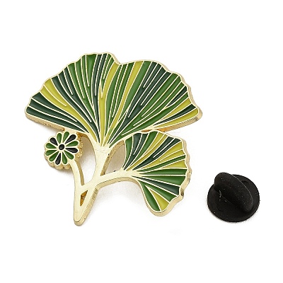 Ginkgo Leaf Enamel Pins JEWB-I060-01G-03-1