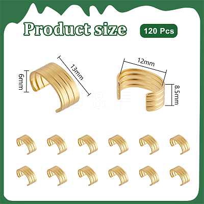 120Pcs Brass Folding Crimp Ends KK-PH0014-10C-1