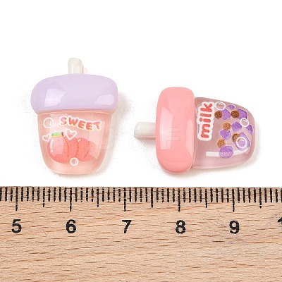 Printed Transparent Resin Imitation Drink Cabochons RE-CBA9CE8-04-1