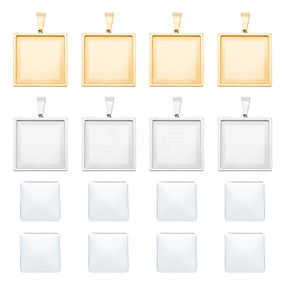 DIY Blank Square Pendant Making Kit DIY-UN0005-45-1