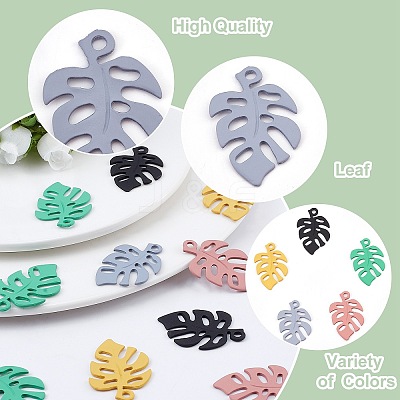 30Pcs 5 Colors Spray Painted Alloy Pendants FIND-BC0003-26-1