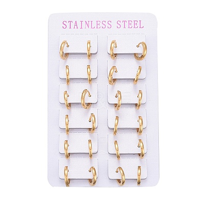 304 Stainless Steel Huggie Hoop Earrings LS-EJEW-L252-043A-G-1
