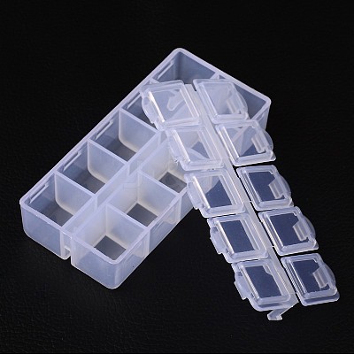 Cuboid Plastic Bead Containers CON-N007-01-1