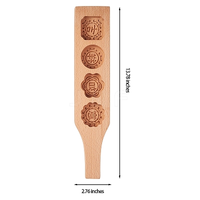 Flat Round & Square & Flower Wooden Press Mooncake Molds BAKE-SZ0001-02-1