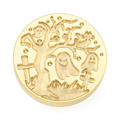 Halloween Series Wax Seal Brass Stamp Heads AJEW-M039-01P-1