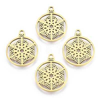 PVD Vacuum Plating 201 Stainless Steel Pendants STAS-T059-28G-1