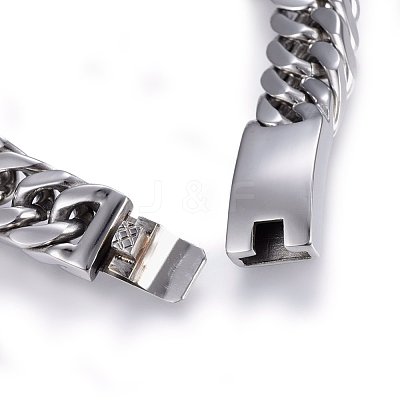 Tarnish Resistant 304 Stainless Steel Curb Chains Bracelets BJEW-E346-10P-1