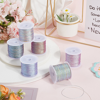 6 Rolls 6 Colors Polyester Braided Cord WCOR-CY0001-02A-1