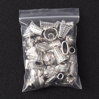 50Pcs 10 Style Tibetan Style Alloy Multi-Petal Bead Caps TIBE-YW0001-77-1
