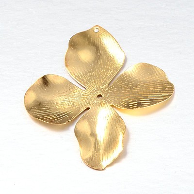 4-Petal Flower Iron Bead Caps X-IFIN-N3296-10-1
