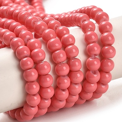Painted Glass Bead Strands DGLA-S071-4mm-B34-1