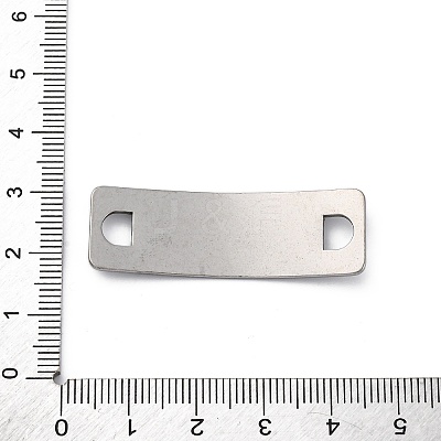 201 Stainless Steel Curved Rectangle Connector Charms STAS-S171-06P-1