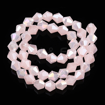 Imitation Jade Electroplate Glass Beads Strands EGLA-A039-J6mm-B07-1