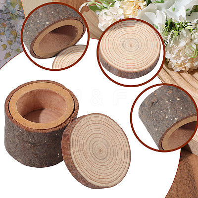 1Pc Wooden Ring Boxes with Lid DJEW-SP0001-10-1