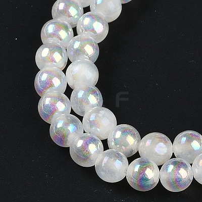 Plating Natural Selenite Beads Strands G-G120-A01-02-1