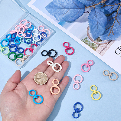 30Pcs Spray Painted Alloy Swivel Clasps FIND-SP0004-94-1